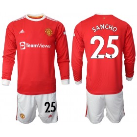 Maillot/Tenue Manchester United Jadon Sancho 25 Enfant Domicile 2021/2022 Manche Longue